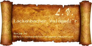 Lackenbacher Valdemár névjegykártya